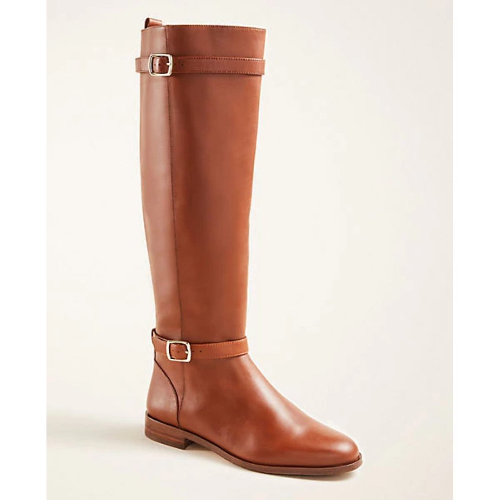 Ann Taylor Adalia Buckle Leather Boots